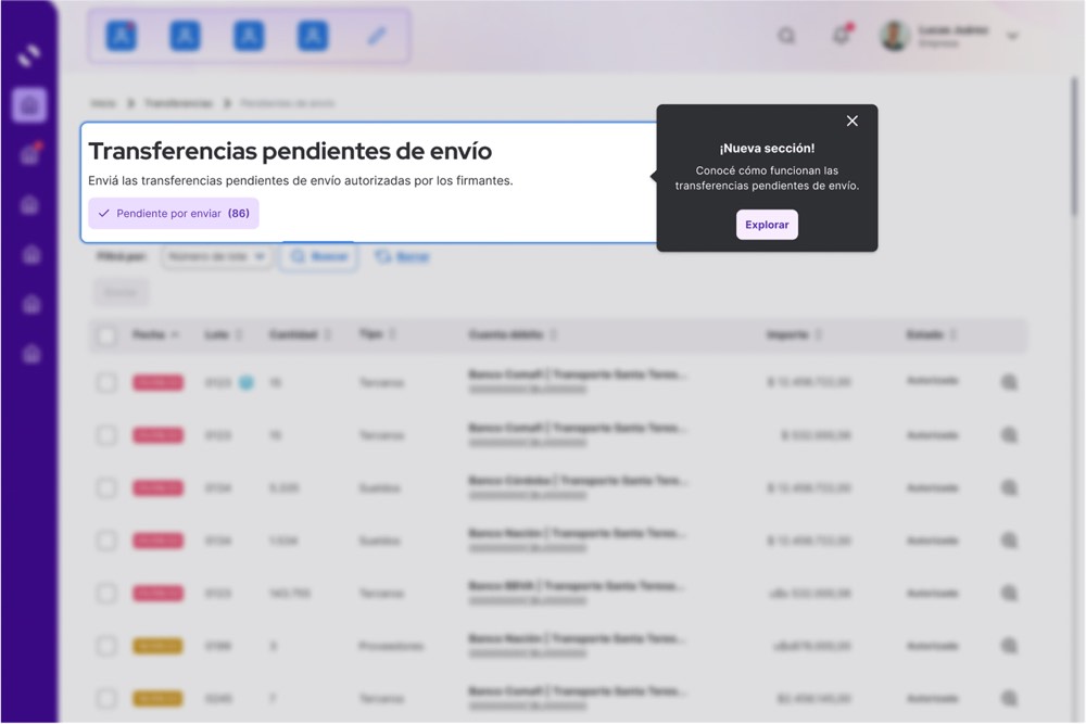 Interbanking onboarding screen